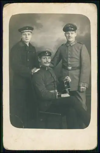 Echt Foto AK 1. WK - Soldat Mützenband  S.M.S. Großer Kurfürst - mit 2 vom Heer