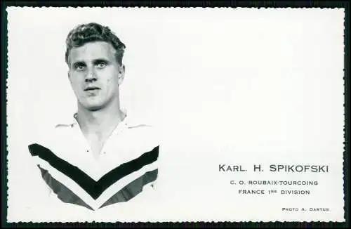 2x Foto u. Autogramkarte Karl-Heinz Spikofski - 1965 in Gelsenkirchen Schalke 04