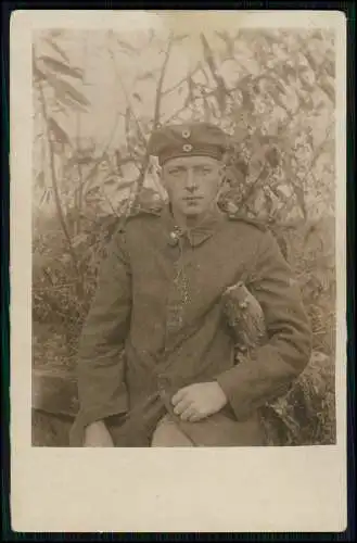4x Foto AK 1. WK - Soldaten an der Front im Einsatz - Portrait u. andere 1914-18
