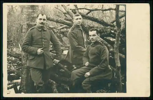 5x Foto AK 1. WK - Soldaten an der Front im Einsatz - Gruppen u. andere 1914-18
