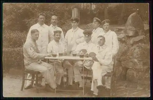 4x Foto AK 1. WK - Soldaten im Lazarett an der Front und zuhause - 1914-18