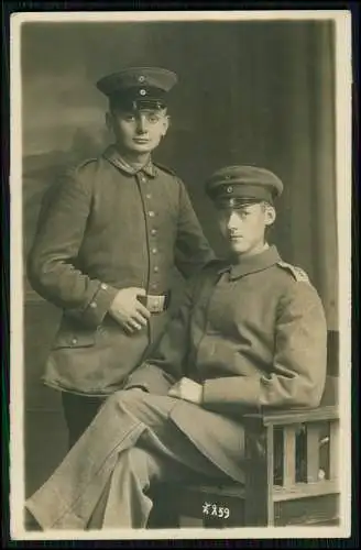 Foto AK 1.WK - Soldat Schulterklappe Rgt. 22 - Atelier Wolff Elberfeld Remscheid