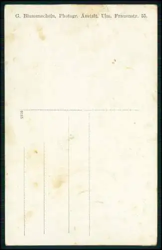 Foto AK 1. WK - Soldaten Gruppe - Photograph: G. Blumenschein Ulm, Frauenstr. 55