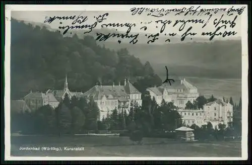 Foto AK - Jordanbad Kuranstalt Kneipp-Heilanstalt bei Biberach an Riß 1928 gel.