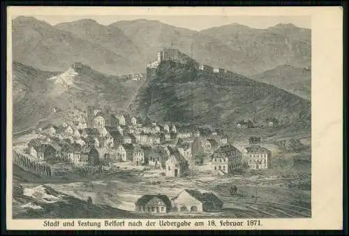 AK - Stadt und Festung Belfort - nach der Übergabe Februar 1871 - 1915 Feldpost