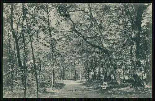 2x AK - Unna Königsborn im Ruhrgebiet - Grillo-Denkmal Parkpartie 1906 gelaufen