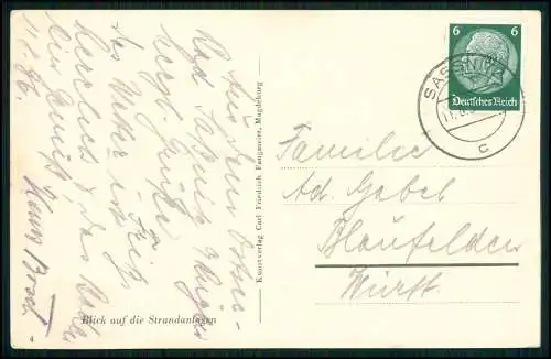 AK - Saßnitz Seebad an der Ostsee - auf der Insel Rügen - 1939 gelaufen