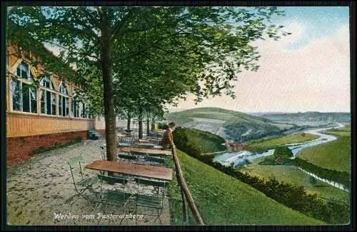 AK Werden an der Ruhr -Restaurant Gartenwirtschaft Pastoratsberg - 1913 gelaufen