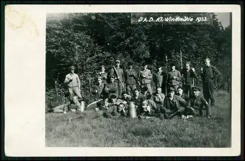 Foto AK - Junge Männer - D. A. D. KI. Windmühle 1933 - DSA Verteidigungshandwerk
