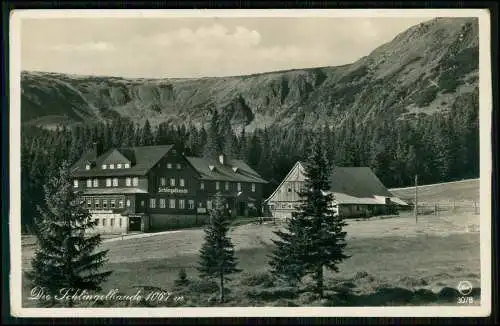 Foto AK - Schlingelbaude - Karpacz Krummhübel Riesengebirge Schlesien -1938 gel.
