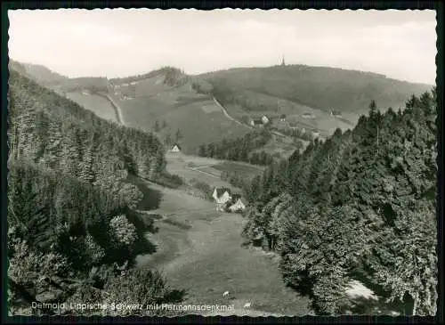 Foto AK - Lippische Schweiz bei Detmold mit dem Hermannsdenkmal im Hintergrund