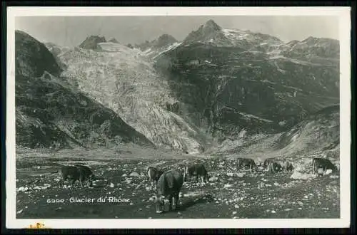Foto AK - Rhonegletscher Schweizer Alpen am Furkapass im Kanton Wallis 1930 gel.