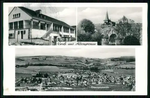 AK Altengronau Sinntal Hessen - Schule, die Kirche und Gesamtansicht des Dorfes