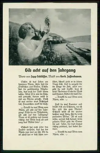 AK Am Rhein - Gib acht auf den Jahrgang J. Schlösser G. Jussenhoven - 1941 gel.