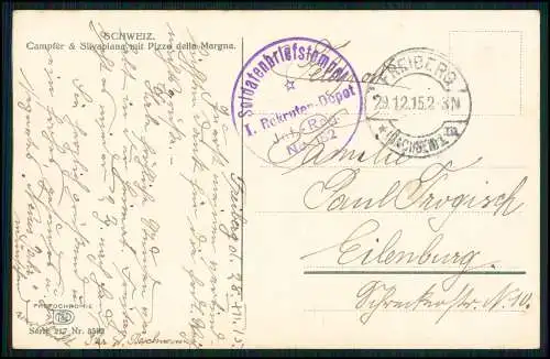 Silvaplana Champfèr im Engadin Graubünden Schweiz Piz da la Margna 1915 Feldpost