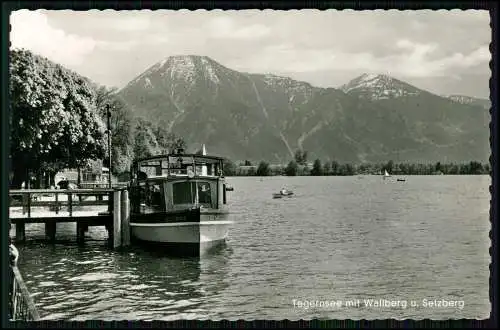 Echt Foto AK - Boot Anleger am Tegernsee - mit Wallberg und Setzberg Hintergrund