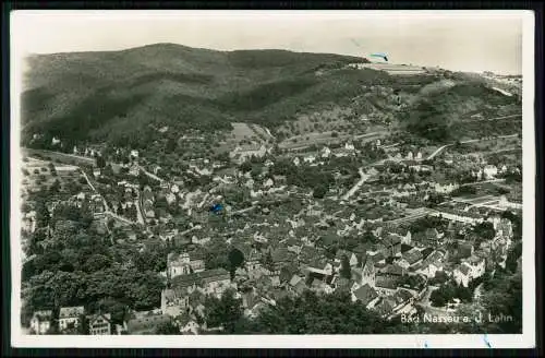 Echt Foto AK - Bad Nassau Lahn - Stadtansicht mit umliegenden Hügeln und Wäldern