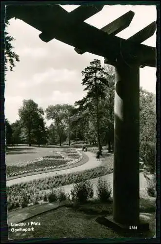 Foto AK - Goethepark in Landau - Park im Stil eines englischen Landschaftsgarten