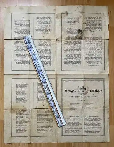 Kriegsgedichte um 1900 - Ernst Segler 7. Feld Jäger Bataillon Feldjägerbataillon