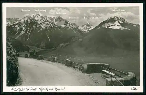 Echt Foto AK- Oberjochpasses Adolf-Hitler-Pass - Kanzel Panoramablick Ostrachtal