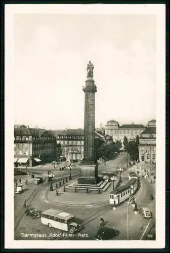 Echt Foto AK- Darmstadt in Hessen - Adolf Hitler Platz - 1940 gel. Sonderstempel