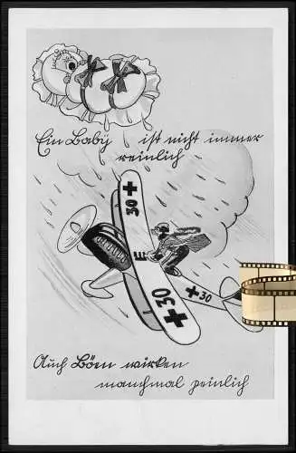 AK - Karikatur - Flugzeug mit Pilot - Babygruss ... manchmal peinlich .... 1939