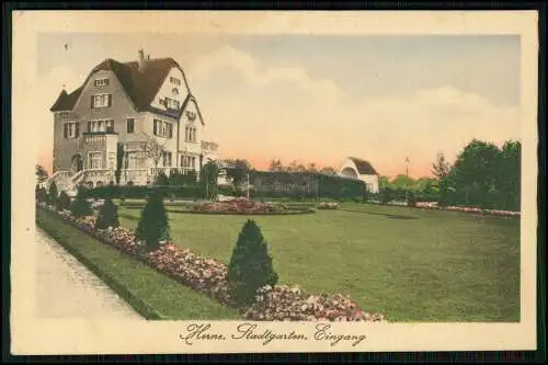 AK Herne Ruhrgebiet - Haus vor Eingang zum Stadtgarten  - 1917 Feldpost gelaufen
