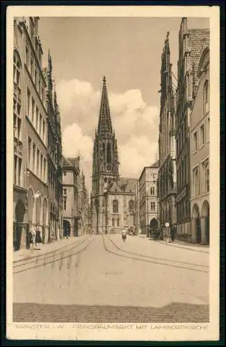 AK - Münster i. W. - Prinzipalmarkt mit Lambertikirche - 1931 gelaufen