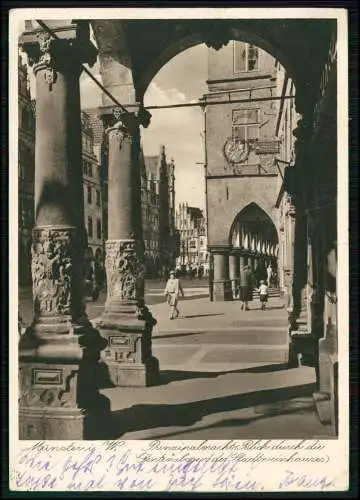 AK - Münster i. W. - Prinzipalmarkt Blick durch die Sentenzbogen und des .. 1935