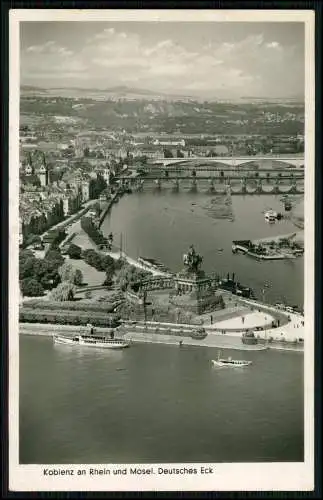 Echt Foto AK  Deutsche Eck Koblenz - Mosel Rhein Dampfschifffahrt - Cekade Karte