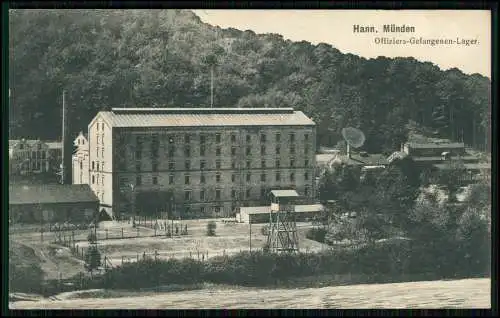 AK 1. WK- Hann. Münden Weser Offiziers-Gefangenen-Lager - 1915 Feldpost gelaufen