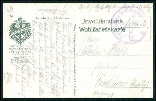 AK Bauernhof Lüneburger Heidehaus - Reetgedecktes Dach Fachwerk - Feldpost gel.