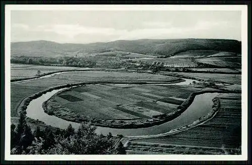 Kuchenschieber Flussabschnitt der Werra - Schleife am Fuße der Burg Brandenburg