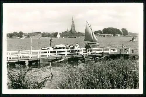 Echt Foto AK - Schleswig an der Schlei - Anleger Schleihallenbrücke Segel-Boote
