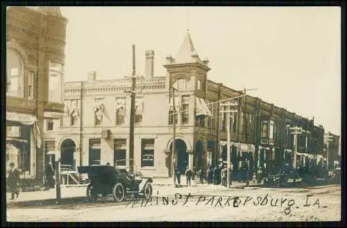 Echt Foto AK - Parkersburg Butler County Iowa Personen Automobile  1912 gelaufen