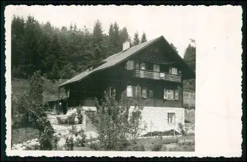 Echt Foto AK  unsere Waldvilla Haus Ferienwohnung Pension Bayern Österreich 1953