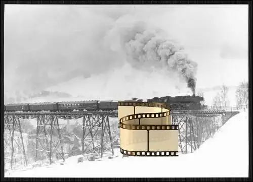 Foto 15x10cm - Dampflokomotive BR 50 3145-5 - Viadukt Brücke Raschau-Markersbach