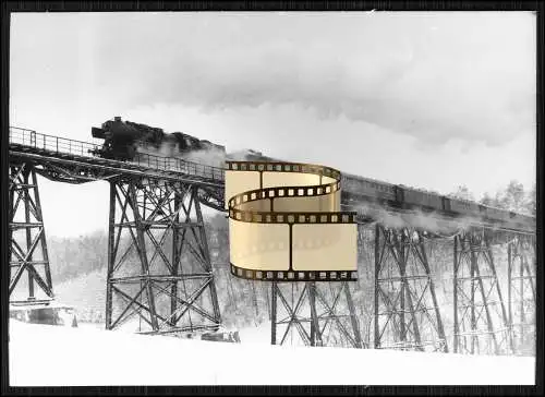 Foto 15x10cm- Dampflokomotive BR 50 3145-5 - Viadukt Brücke Raschau-Markersbach