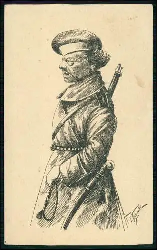 AK - Der russische Infanterist vom 5. Regiment - sign. J. Kijenski ?
