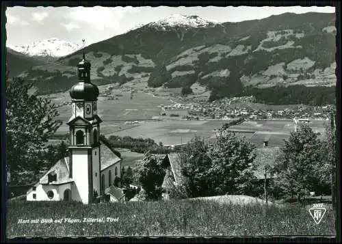 Echt Foto AK  Hart im Zillertal Blick auf die Pfarrkirche - und Dorf Fügen Tirol