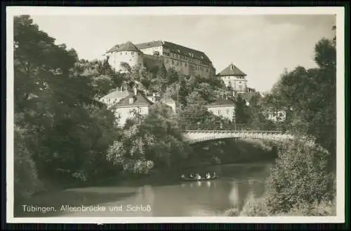 Foto AK  Tübingen Alleenbrücke über den Neckar Schloss Hohentübingen Schlossberg