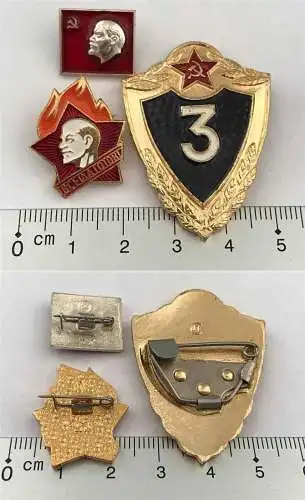 3x Pin Anstecker DDR Deutsche Demokratische Republik Lenin