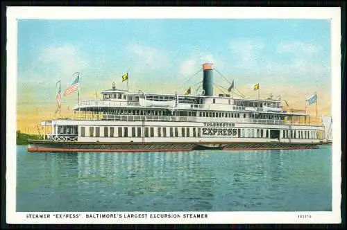 AK - Maryland USA - Dampfer Express Baltimores - größter Schaufelrad-Dampfer