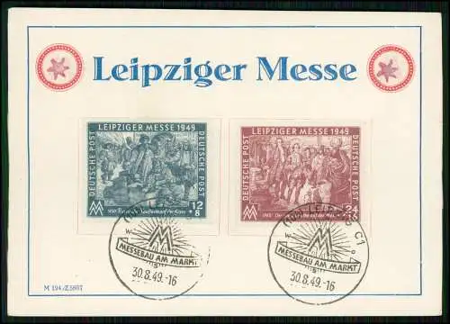 SBZ Sonderkarte Leipziger Messe 1949 - Sowjetische Besatzungszone Messebau Markt