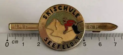 alter Emaillierter PIn Skischule Seefeld in Tirol, Österreich - 18. Pr. G.R.