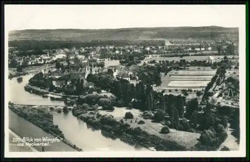 Echt Foto AK - Bad Wimpfen Blick auf Neckar und Neckartal - Heilbronn Franken