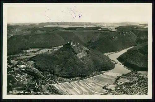 Foto AK Luftaufnahme Burgruine Hohen-Urach und umliegende Landschaft - 1932 gel.