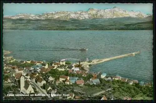 AK - Immenstaad am Bodensee mit den Schweizer Alpen im Hintergrund - Karte gel.