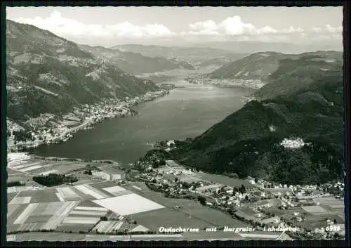 Foto AK  Ossiachersee  Villach Kärnten - mit Burgruine Landskron Fliegeraufnahme