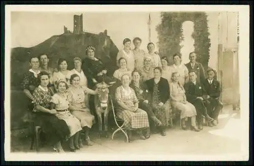 2x Foto AK - Königswinter Rhein Drachenfels - Atelier Foto Gruppe mit Esel 1929